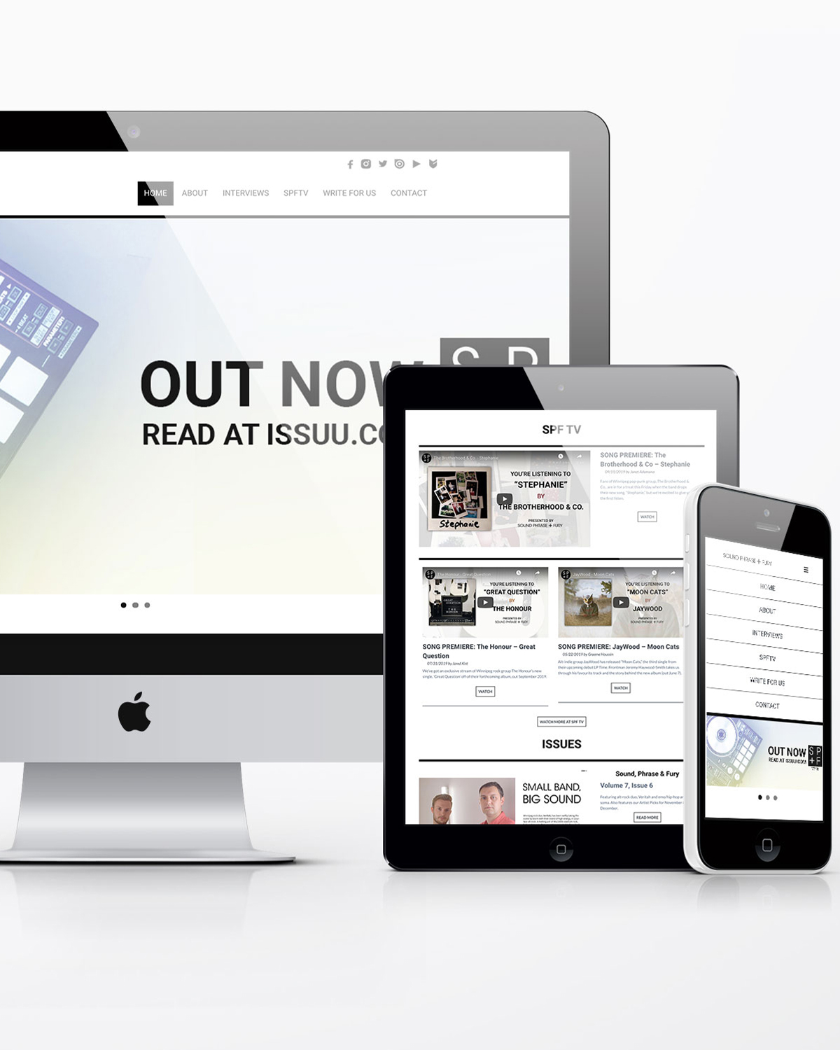 Sound, Phrase and Fury UX design and rebrand by Janet Adamana